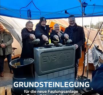 Social Post: 🚧 Grundsteinlegung für die neue Faulungsanlage im Zentralklärwerk...